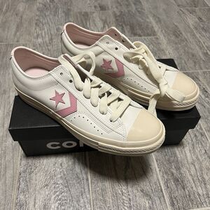 CONVERSE NWB Unisex Star Player 76 Leather Retro Sneakers M11.5/W13 White Pink